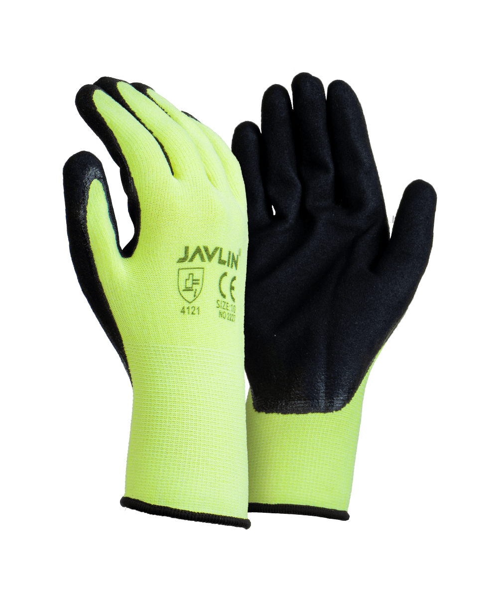 Hi Vis Palm Dipped Double Coated Nitrile Flexi Gloves
