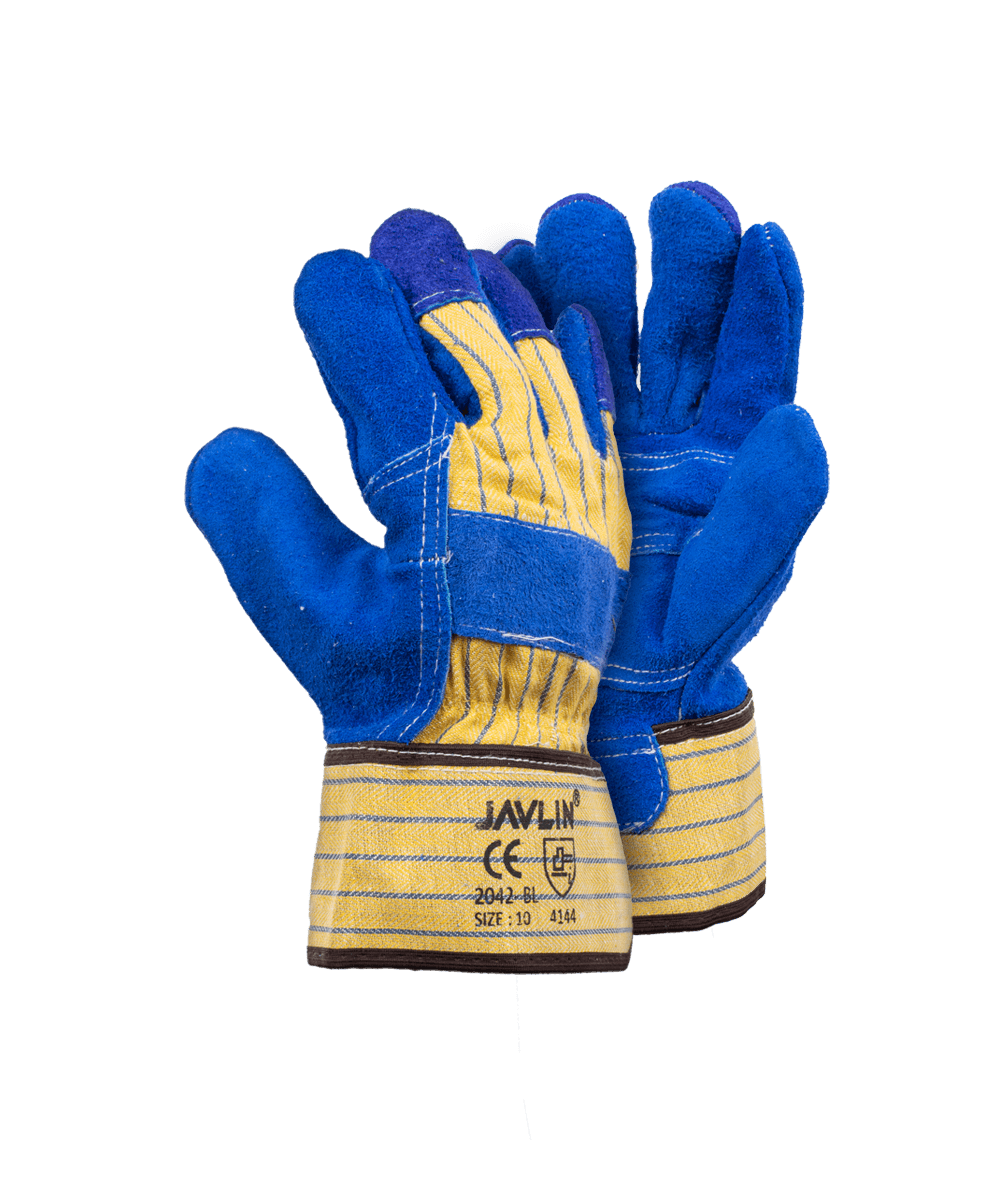 Premium Blue Leather Candy Stripe Gloves