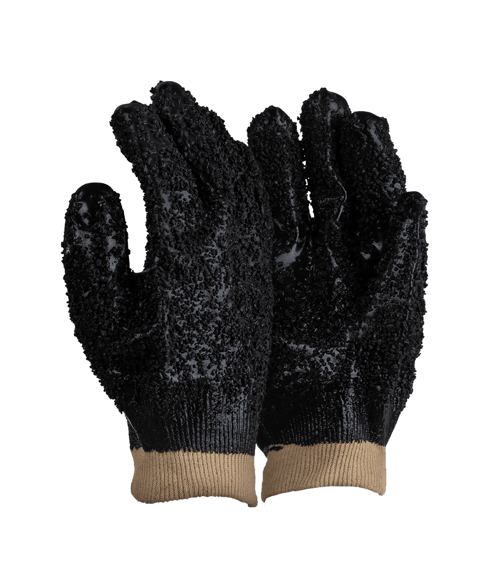 Premium Black Chip PVC Fully Granulated Gloves