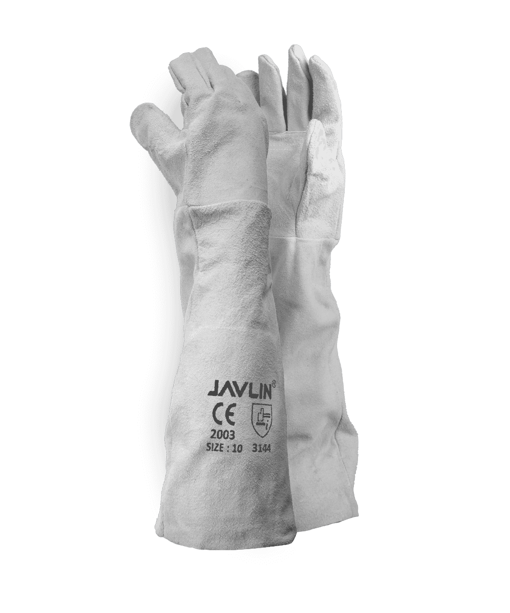 Chrome Leather Double Palm Gloves – 40cm Cuff