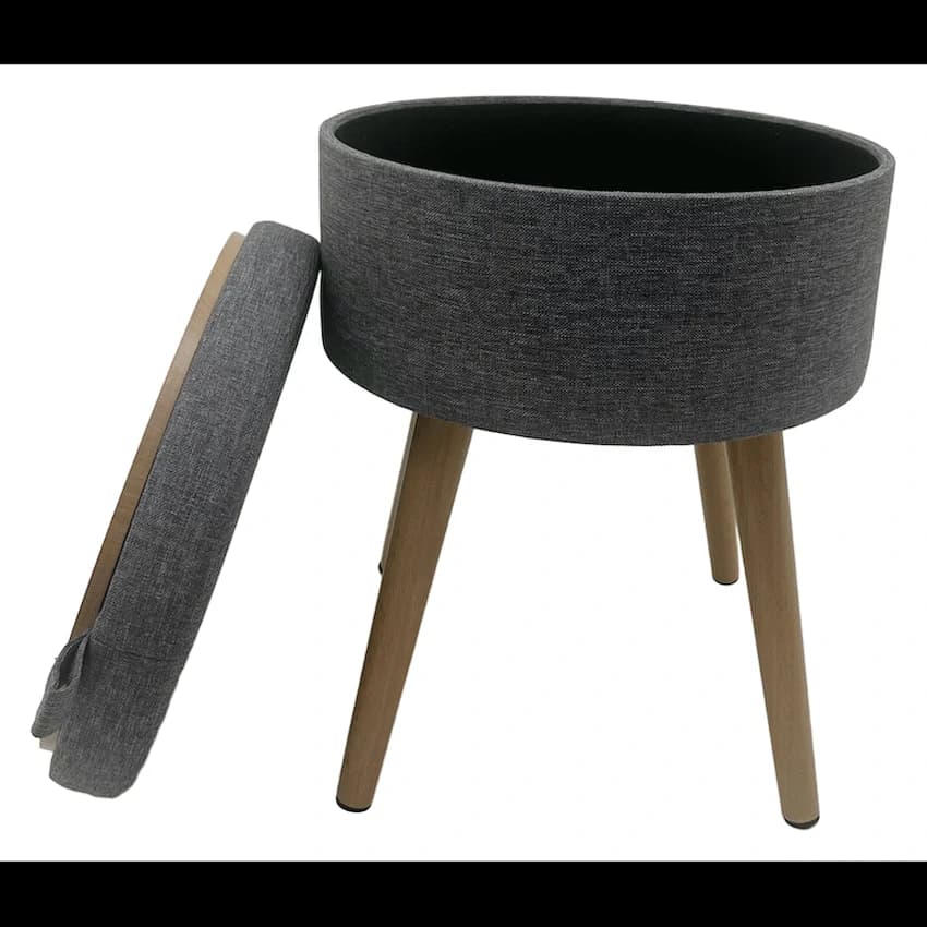 Sophie Round Storage Stool with Wooden Legs thumbnail 15