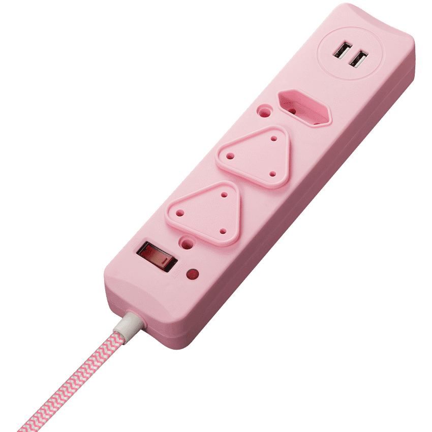 SWITCHED 3 Way Medium Surge Protected Multiplug with Dual 2.4A USB Ports 0.5M Braided Cord thumbnail 6