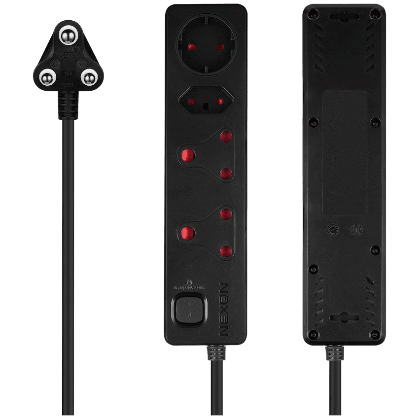 Nexon 4 Way Medium Surge Protected Multiplug 0.5M Black thumbnail 2