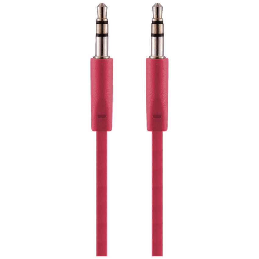 Pro Bass Chain Series Blister Flat Auxiliary Cable – Red