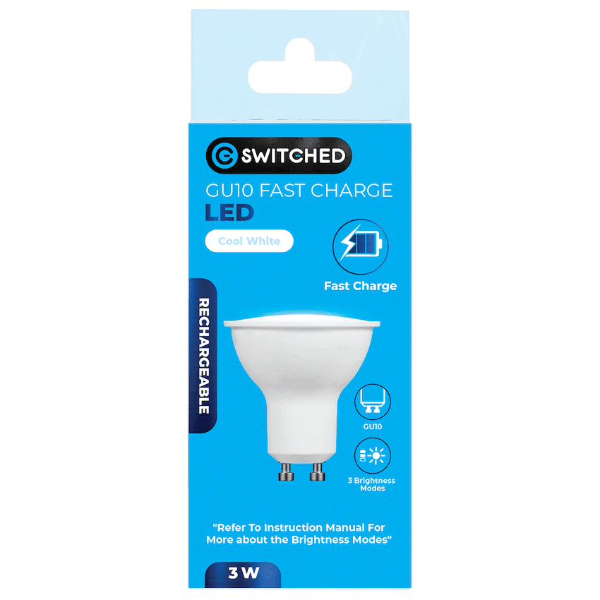 Switched 3w GU10 Rechargeable Fast-Charge LED thumbnail 5