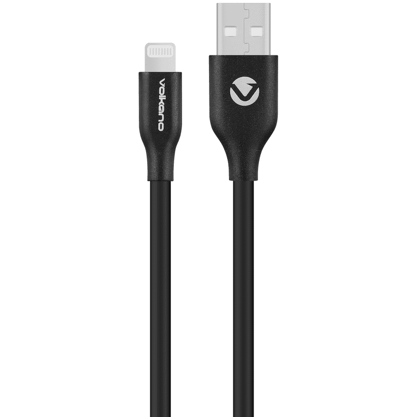 Volkano Flexi Series USB to MFI Lightning 1.5m 5v 2.4a 12w – Black