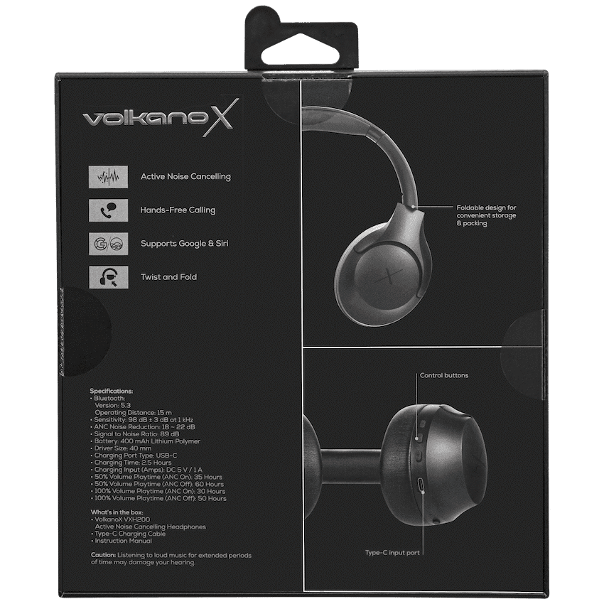 VolkanoX VXH200 Bluetooth Headphones with ANC thumbnail 3
