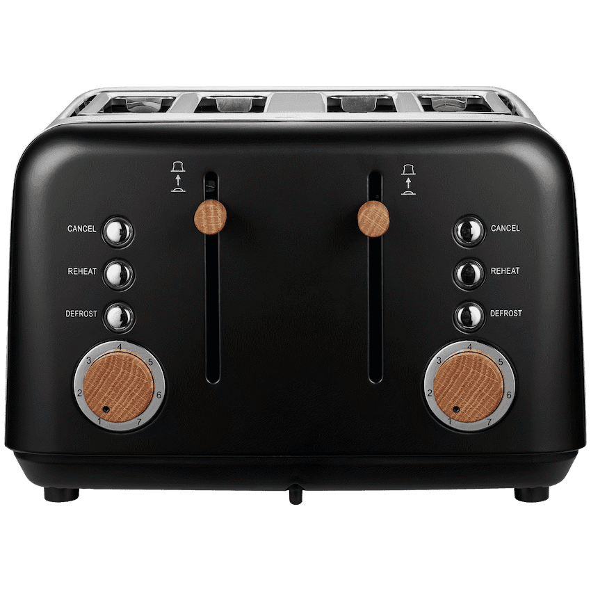 Boden Stark Anson Collection 4-Slice Stainless Steel Toaster – Black