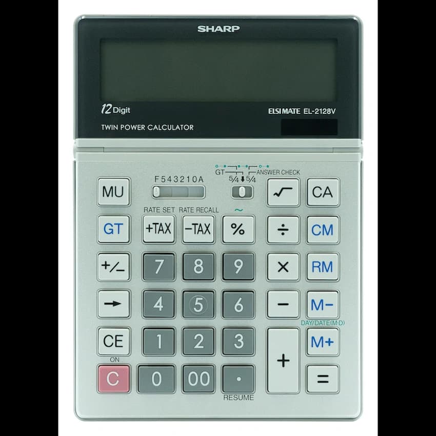 Sharp El2128V Semi-Desk Calculator