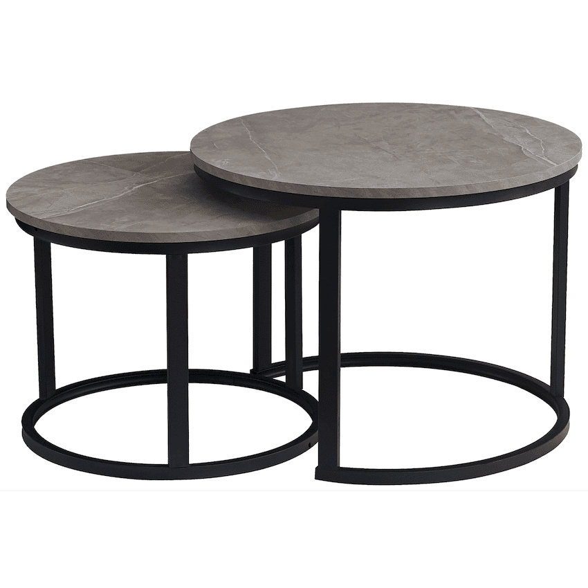 Everfurn Nile Nesting Coffee Table – Ash Grey (2 Piece)
