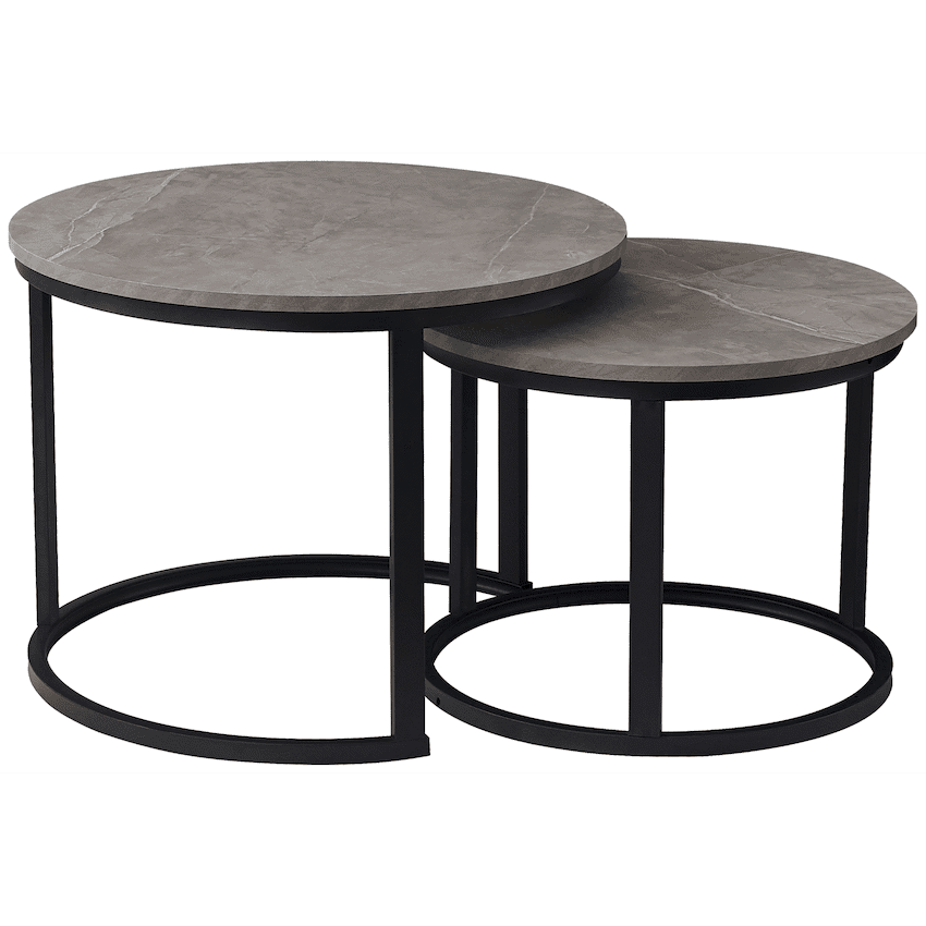 Everfurn Indus Nesting Coffee Table – Ash Grey – Extra Large (2 Piece)