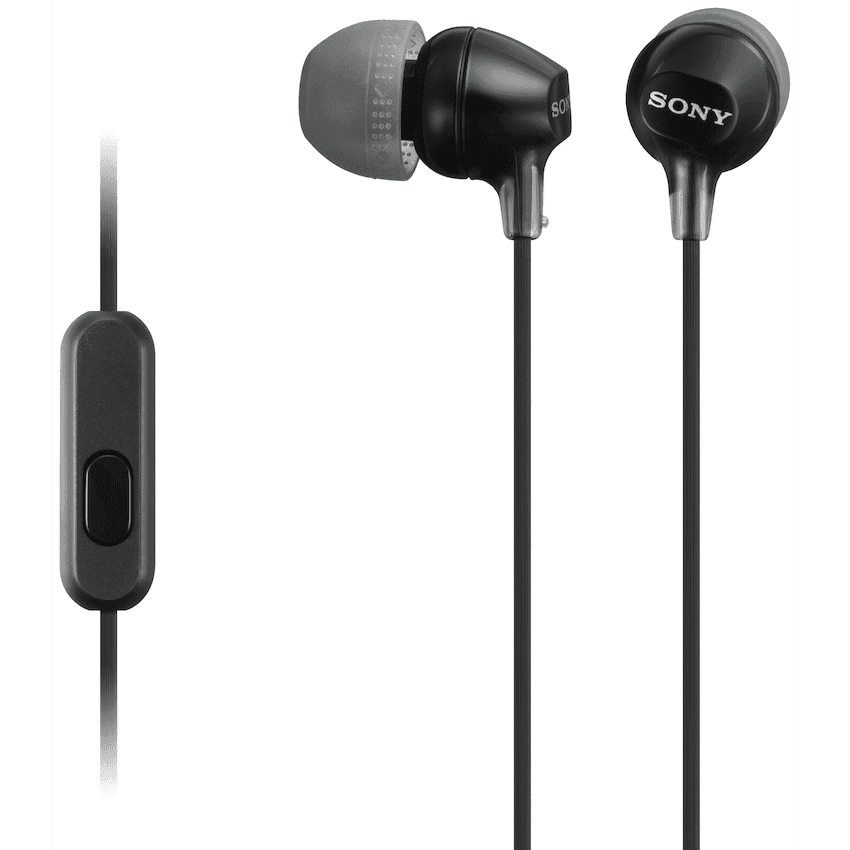 Sony MDR-EX15AP (Black) In-Ear Earphone with Mic for iPhone – Android – BlackBerry