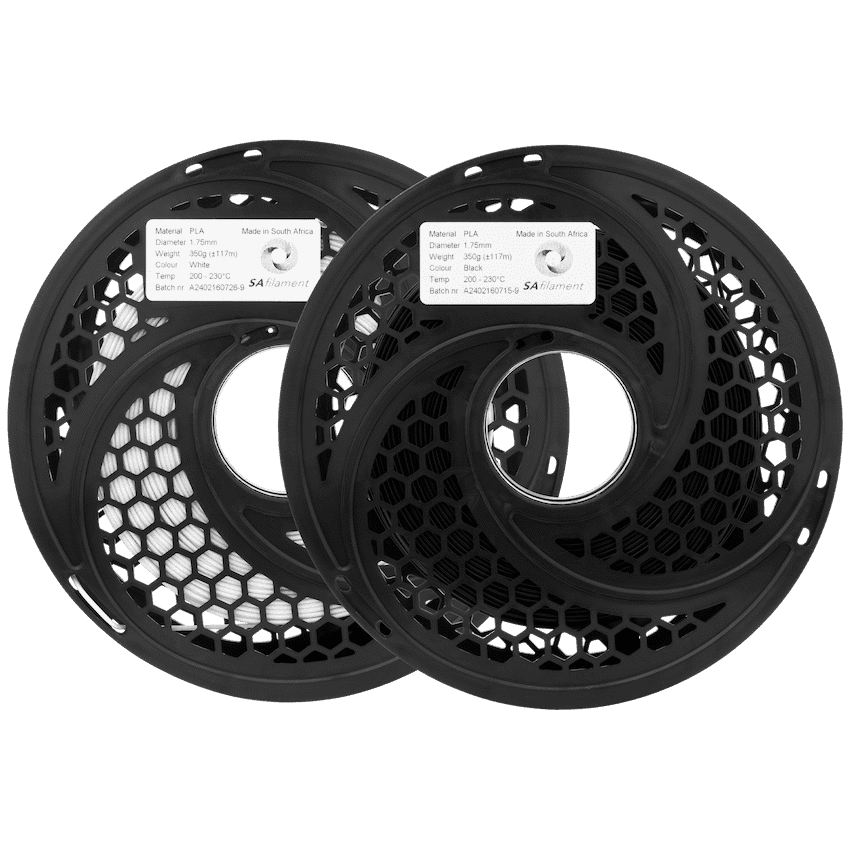 SA Filament 2x 350g PLA Black and White Twin Pack