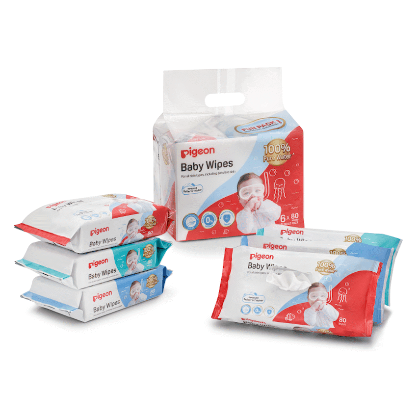 Pigeon – BABY WIPES 80’S 100% WATER 6-in-1 REFILL PACK
