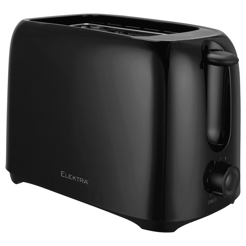 Elektra Basic 700w 2-Slice Toaster – Black
