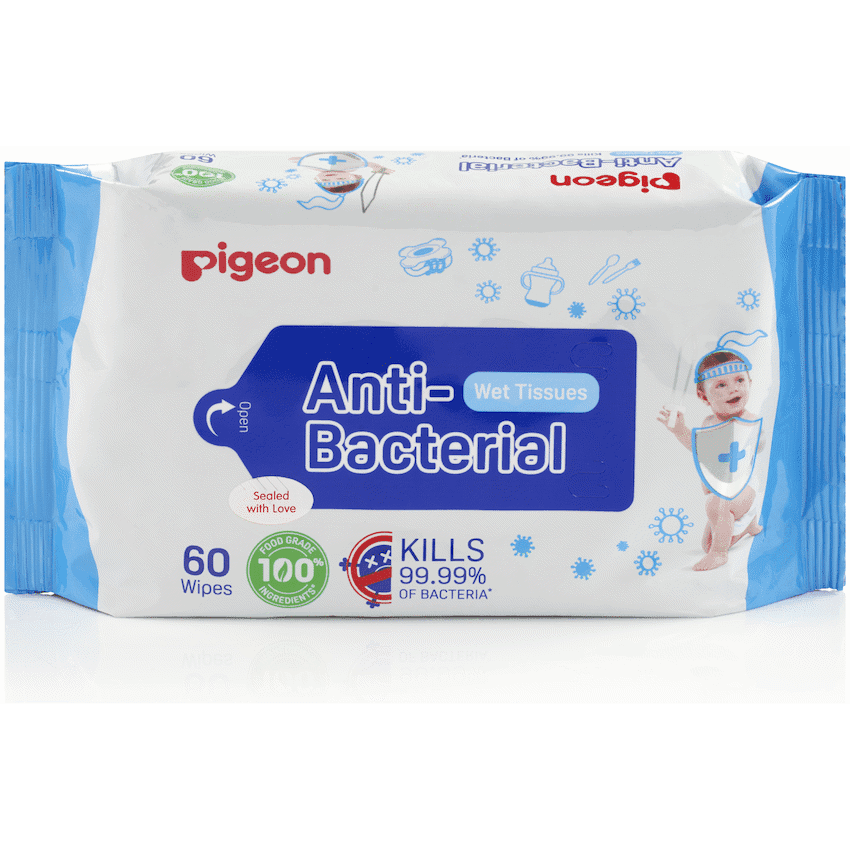 Pigeon – Anti-Bacterial Wipes 60’s