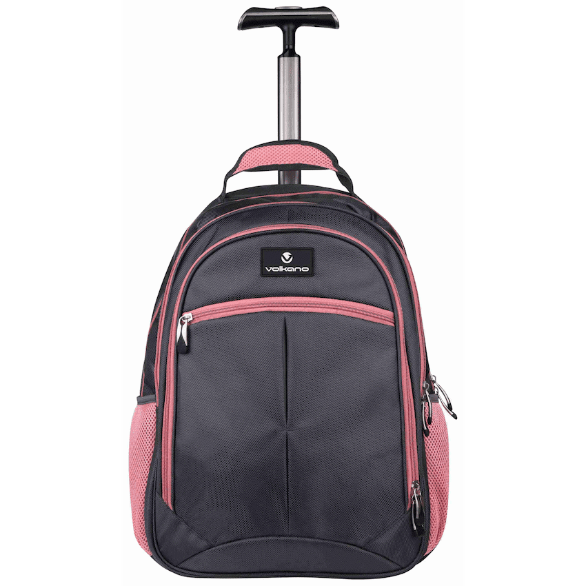 Volkano Orthopaedic Trolley Backpack 35l – Dark Grey/Pink