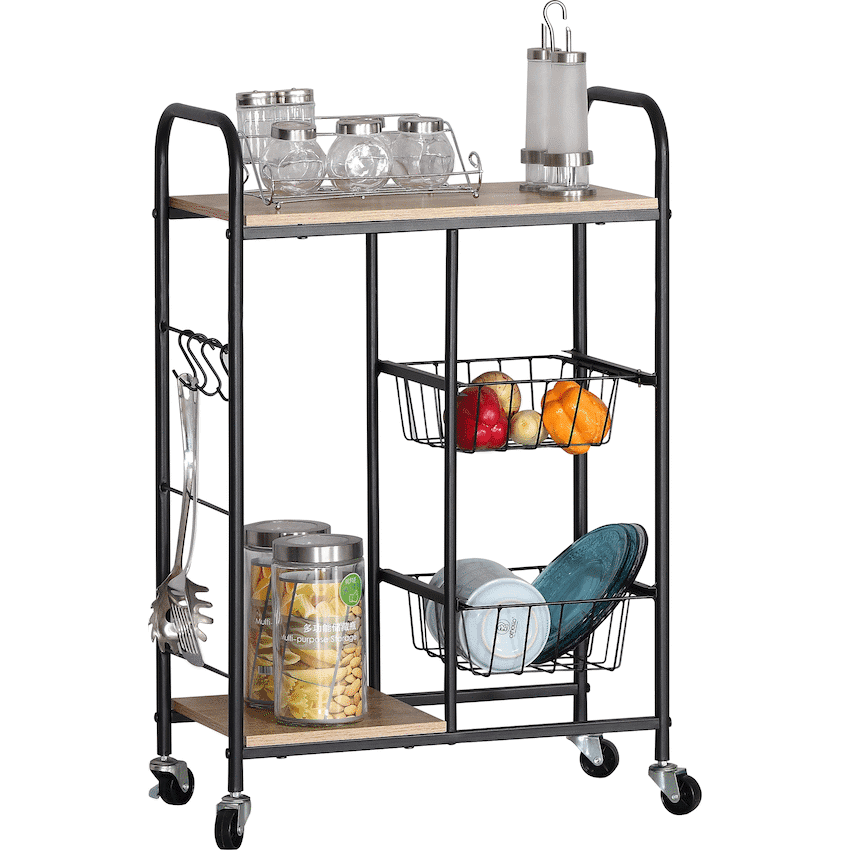 Everfurn Lucca Kitchen Cart – Black