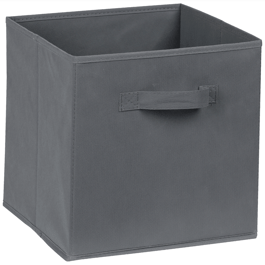 Everfurn Storeman Grey, Collapsible Fabric Organiser Storage Basket – 5 Pack