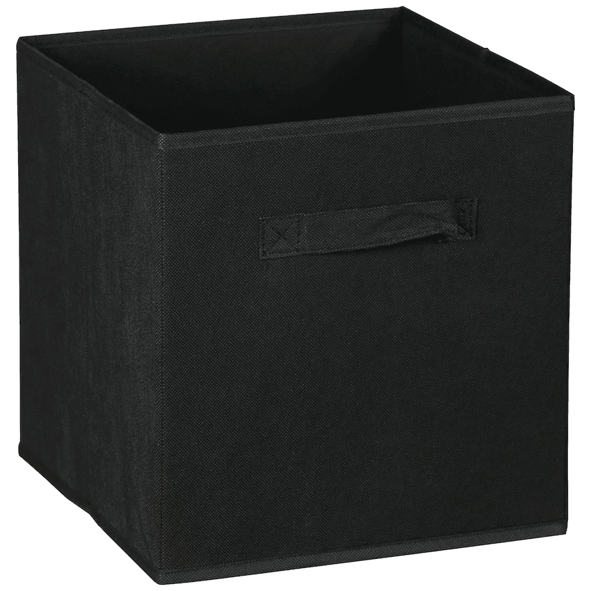 Everfurn Storeman Black, Collapsible Fabric Organiser Storage Basket – 5 Pack