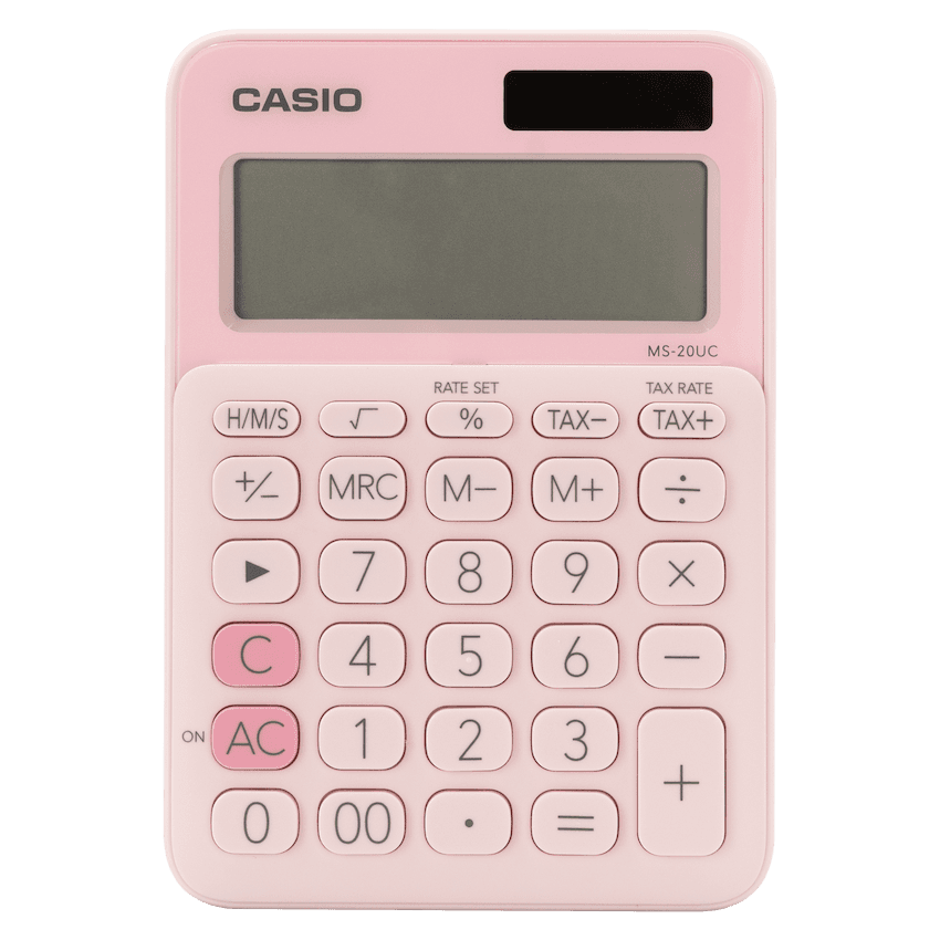 Casio MS-20UC – Desktop Calculator – 12-Digit – Pink
