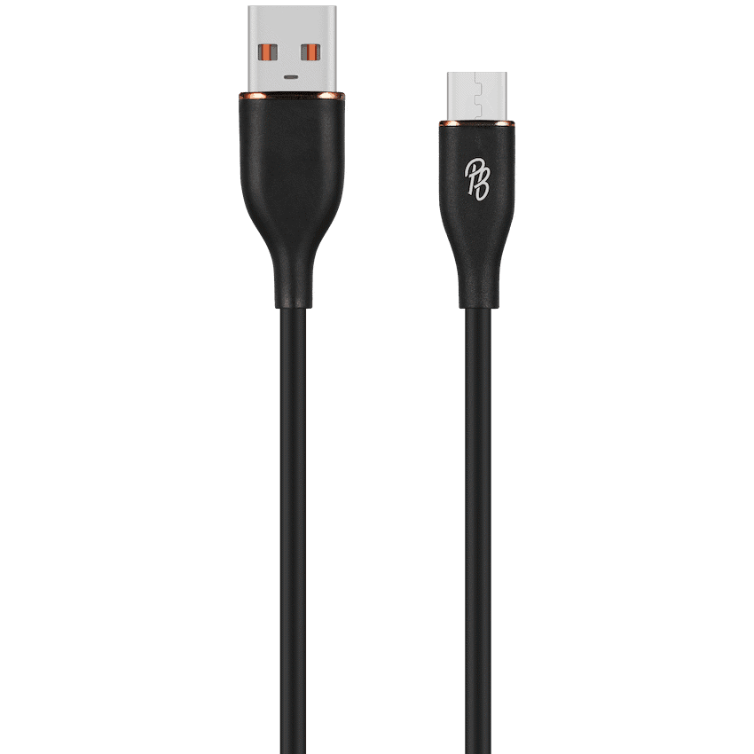 Pro Bass FlexiCord Series 2m USB to Micro Charging Cable – Black