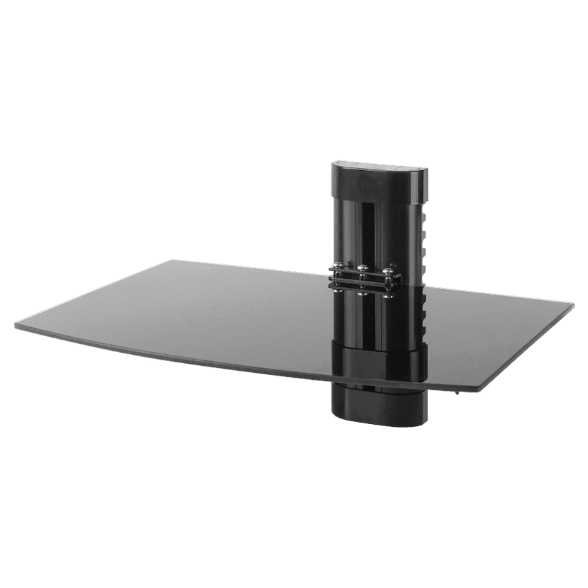 Volkano Steel Series Aluminium, Steel and Tempered Glass Single Shelf Unit