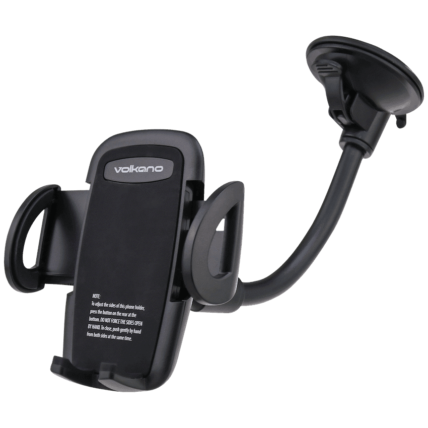 Volkano Flex Series Car Phone Holder with Suction Cup and Flexible Arm – Black