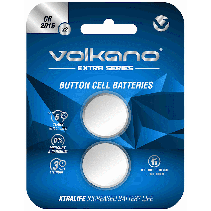 Volkano Extra Series CR2016 Pack of 2 Batteries