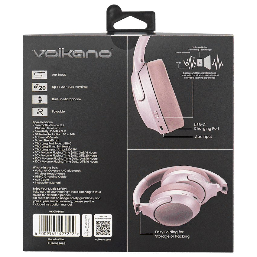 Volkano Odyssey ANC Bluetooth Wireless Headphone thumbnail 18