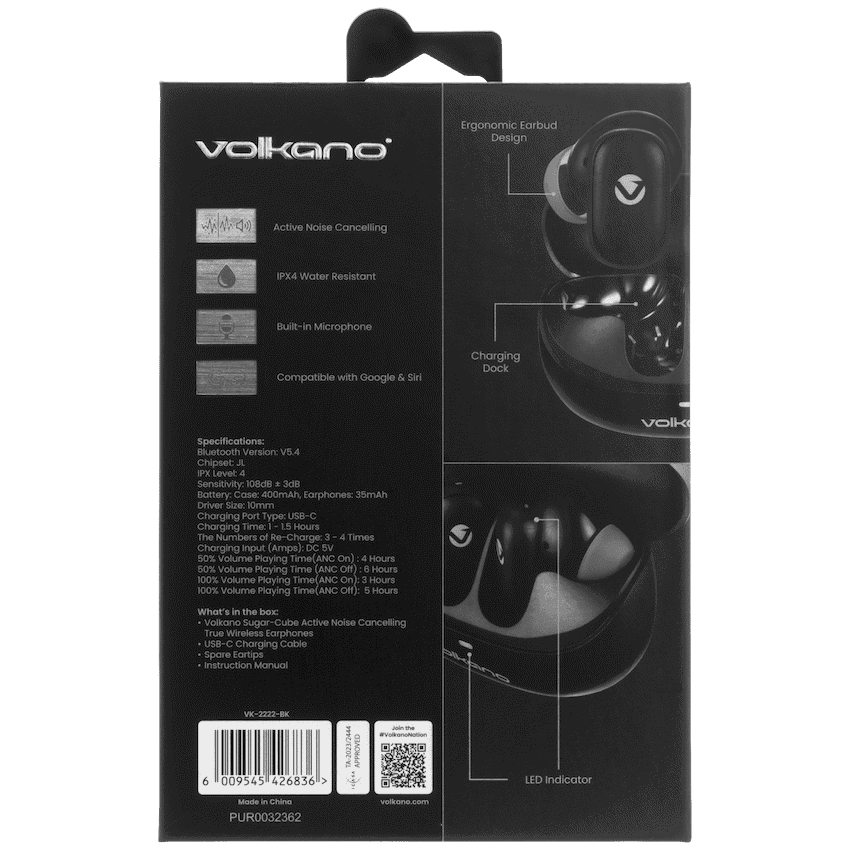 Volkano Sugar-Cube Active Noise Cancelling True Wireless Earphones thumbnail 12