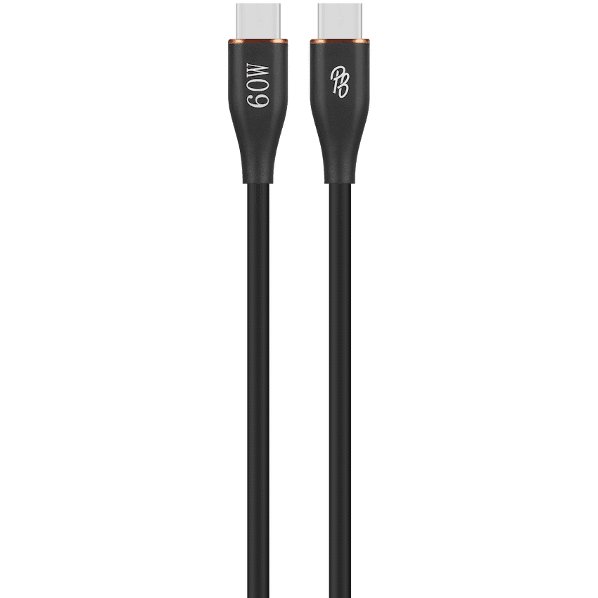 Pro Bass FlexiCord Series 2m 60w Type-C to Type-C Charging Cable – Black