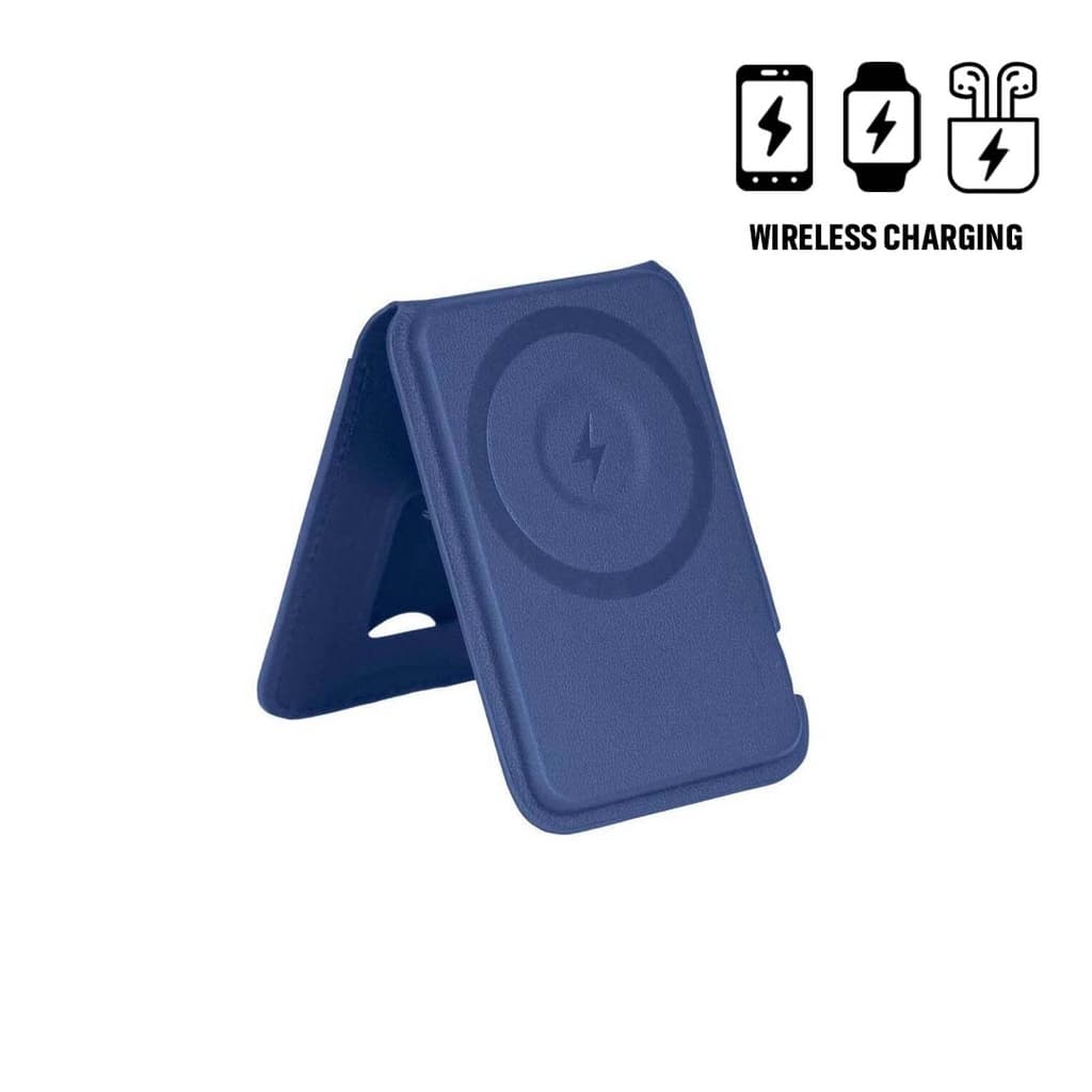 MAG3 – Giftology 3-in-1 Magnetic Wireless Charger Card Holder – Navy