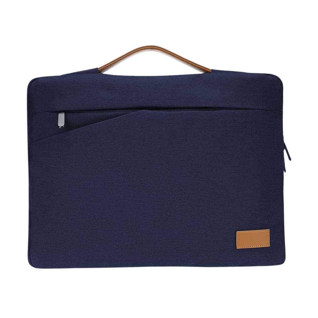 SALCEA – Santhome® 15″ Laptop Sleeve – Navy Blue/Tan