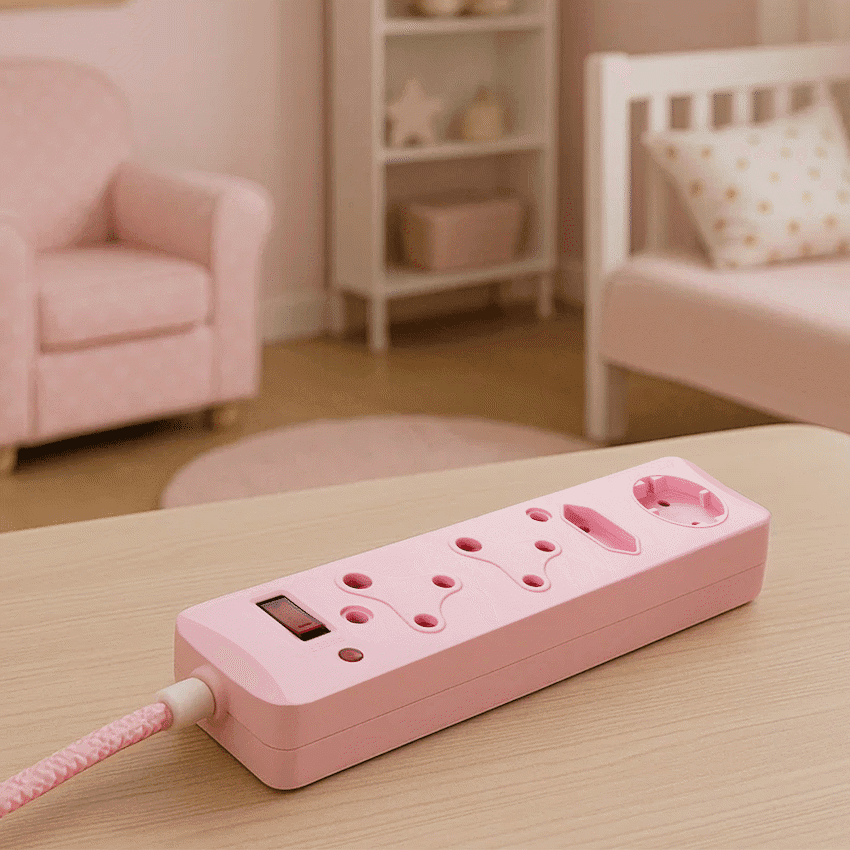 SWITCHED 4 Way Medium Surge Protected Multiplug 0.5M Braided Cord Blue thumbnail 7