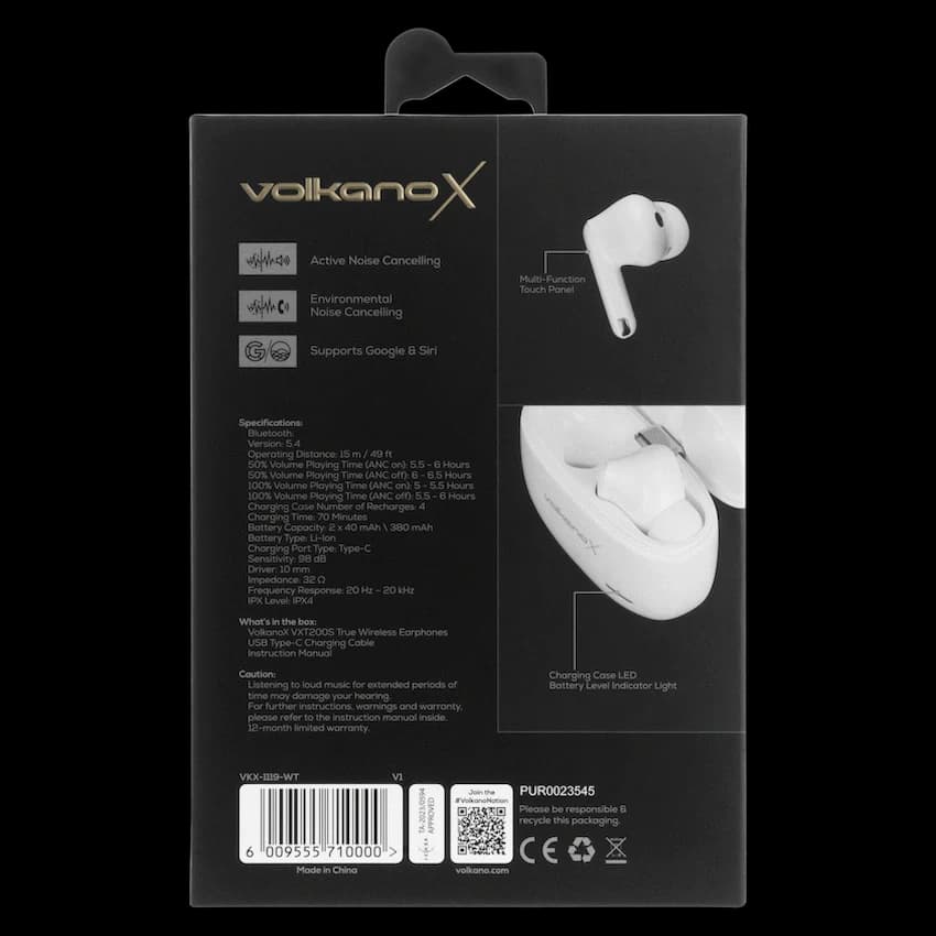 VolkanoX VXT200S Hybrid ANC TWS Earphones thumbnail 40