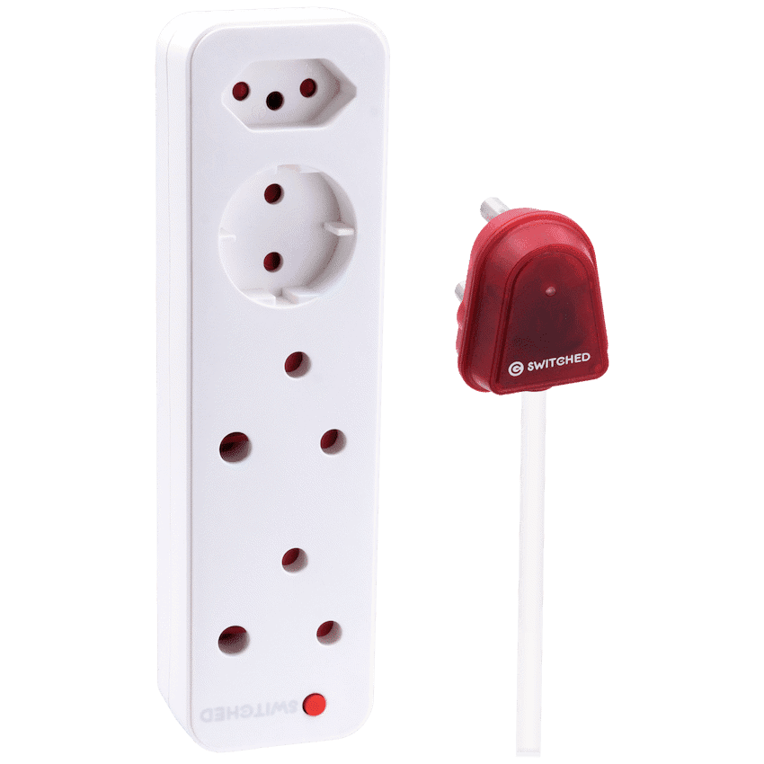 Switched High Surge 4-Way Multiplug 0.5m 1140J