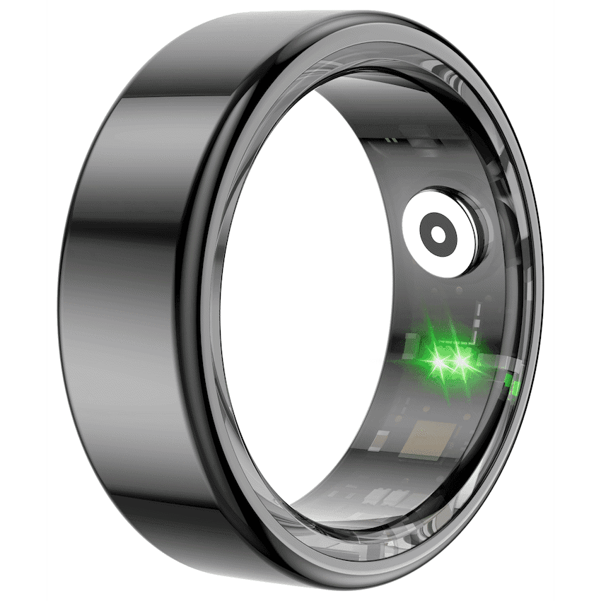 Volkano Ring Series Smart Ring with Charge Case – Black 18.1mm