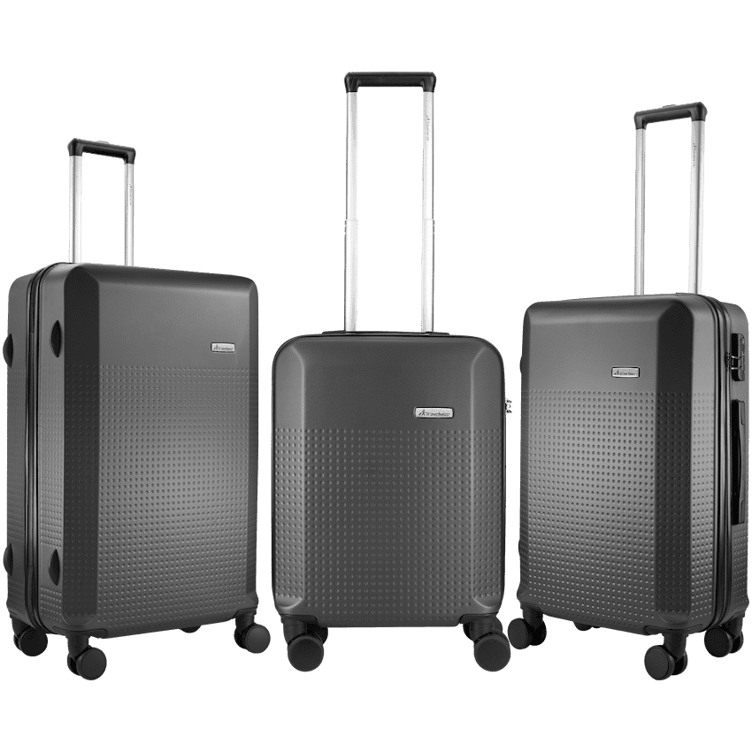 Travelwize Cyclone ABS 4-Wheel Spinner 3-Piece Luggage Set – Granite