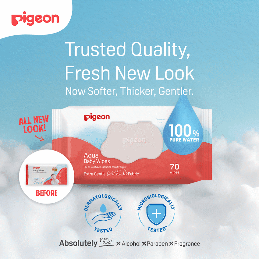PIGEON AQUA BABY WIPES 70's FLIPTOP - Single