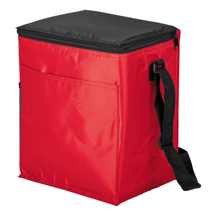 12 Can Cooler with 2 Exterior Pockets 70D PEVA Lining
