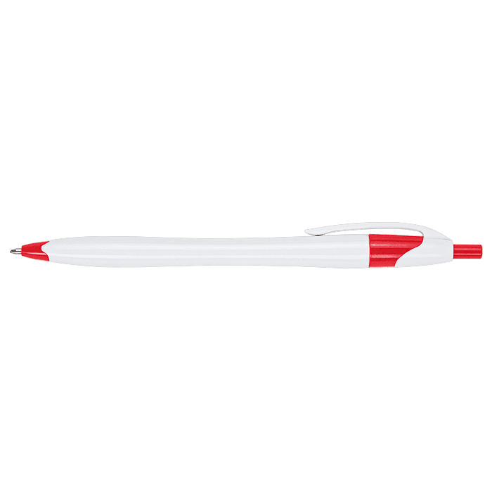 Slim White Barrel Ballpoint Pen