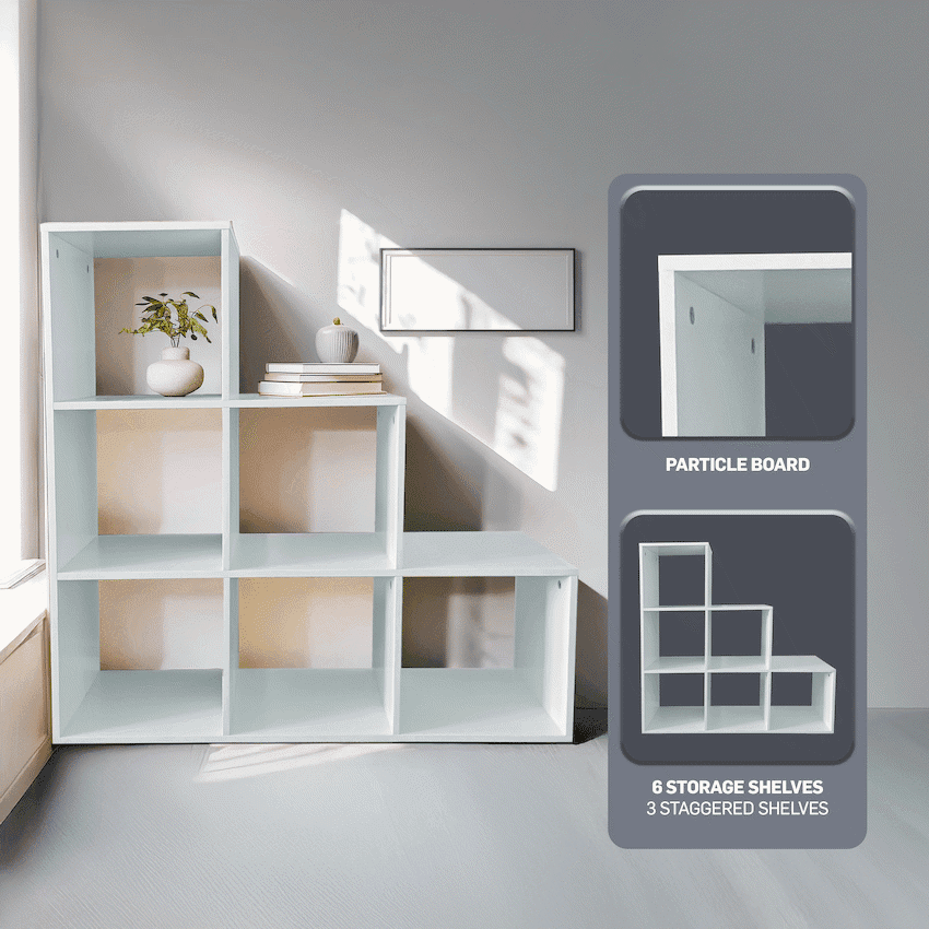Everfurn Hexagon Bookshelf, High Pressure Laminate
