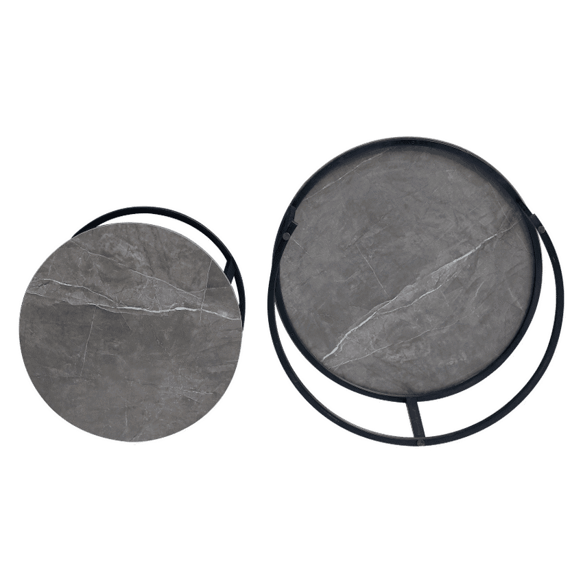 Everfurn Indus Nesting Coffee Table Marble Grey 2 - Piece