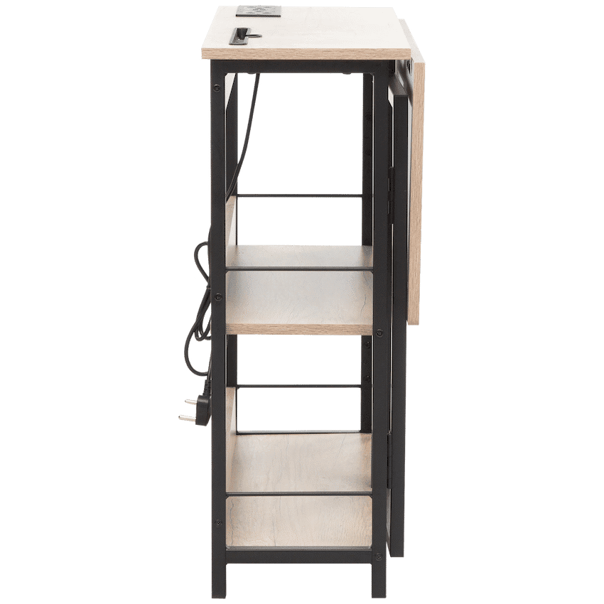 Everfurn Viron Folding Desk with 2-Prong Plugs and USB