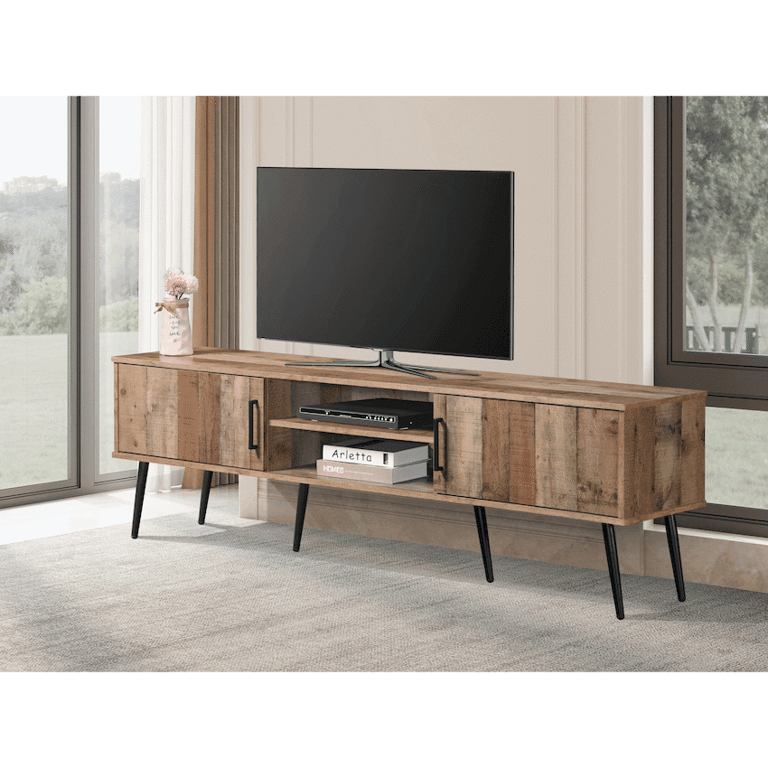 Everfurn Vernice TV Stand - 1800w with Two Cupboards