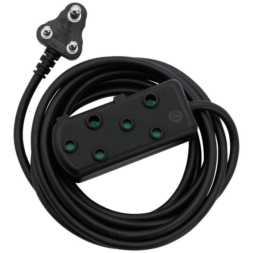Ellies Side by Side Heavy Duty Extension Lead-5M-BK