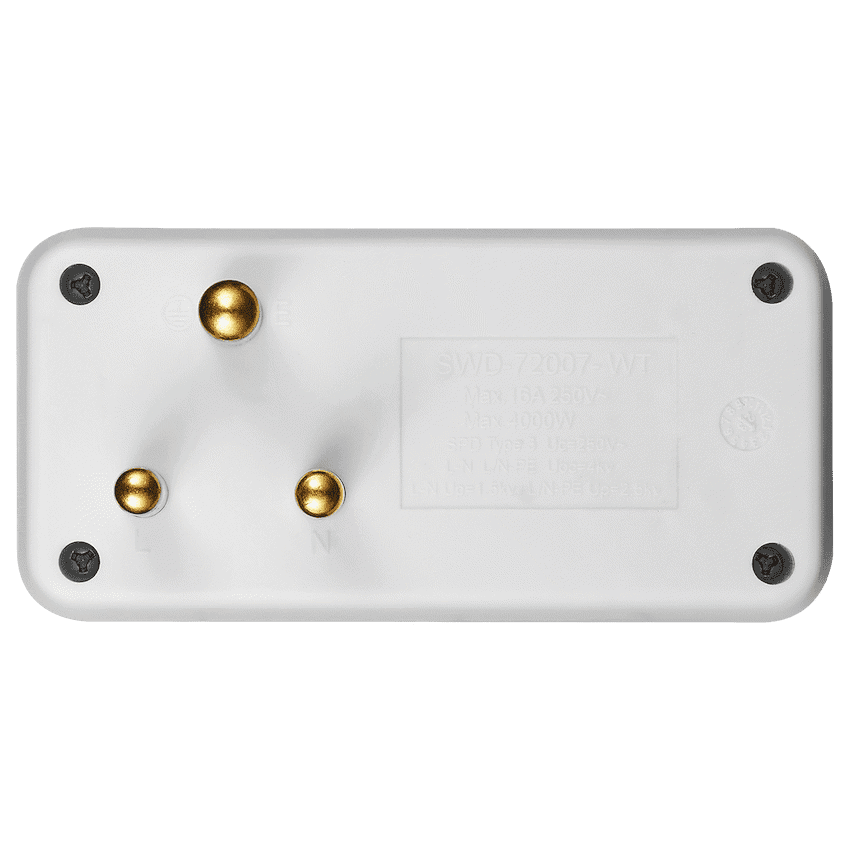 SWITCHED  2 Way Adaptor - White