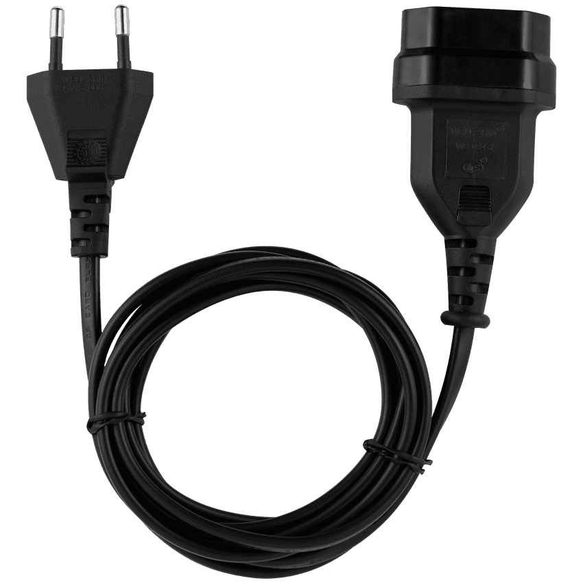 Switched Easy Cable Extender 2-Pin Euro to 2-Pin Euro Socket 2m