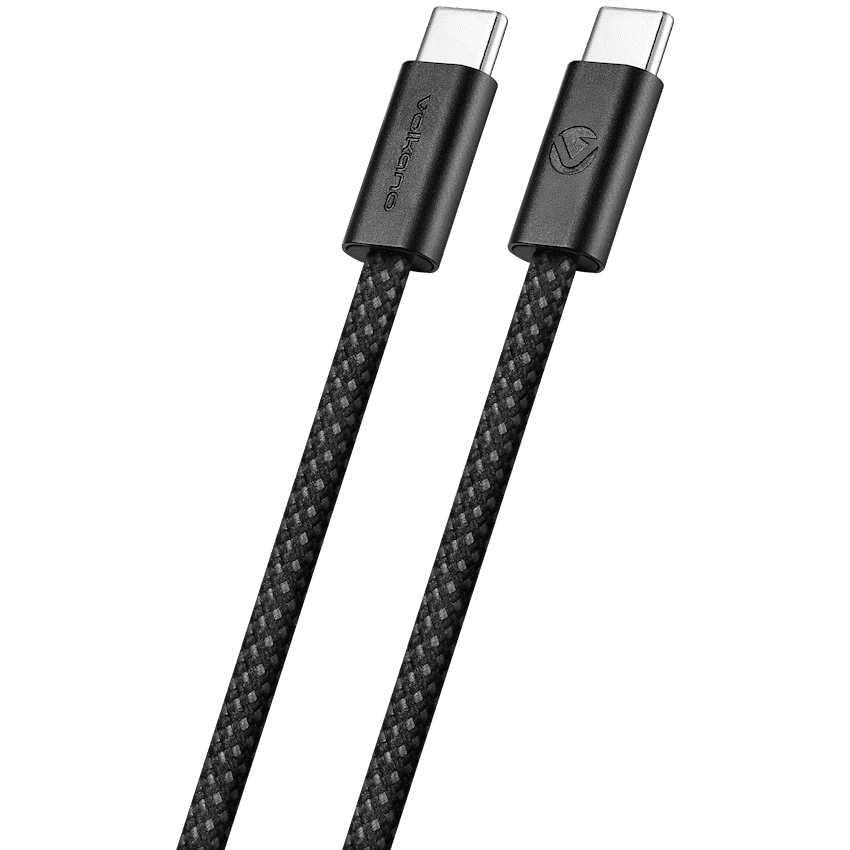 Volkano Weave Series 60w USB C to USB C 1.2m-Black